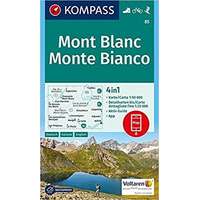 Kompass 85. Monte Bianco térkép, Mont Blanc turista térkép Kompass 1:50 000