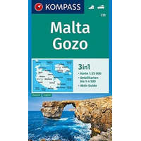 Kompass 235. Málta-Gozo térkép Kompass 1:25 000 Málta turistatérkép, Málta térkép 2019