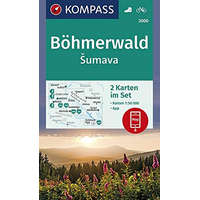 Kompass 2000. Böhmerwald/Sumava turistatérkép, 2-részes Böhmerwald turista térkép Kompass 1:50 000