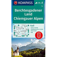 Kompass 14. Berchtesgadener Land, Chiemgau Alpok turista térkép Kompass Berchtesgadener turista térkép 1:50e, 4 az 1-ben, 2020