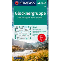 Kompass 39. Glocknergruppe turista térkép Kompass 1:50 000 Nationalpark Hohe Tauern Nemzeti Park térképszett 5 db-os