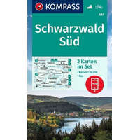 Kompass 887. Schwarzwald Süd, Fekete-erdő dél turista térkép Kompass 2-részes túratérkép
