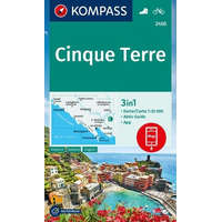 Kompass 2450. Cinque Terre turista térkép Kompass 1:35 000, 3 részes térképszett