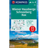 Kompass 228. Wiener Hausberge turista térkép, Schneeberg turistatérkép, Rax turistatérkép Kompass 1:25e, 2 részes szett 2023