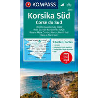Kompass 2251. Dél-Korzika térkép Kompass 1:50 000 Korzika turistatérkép szett a GR20 túraútvonallal