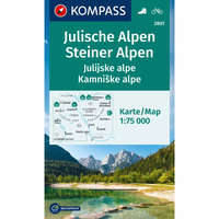 Kompass 2801. Julische Alpen turista térkép Kompass 1:75 000 Júliai Alpok turista térkép, Kamniki Alpok térkép