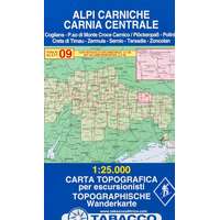 Tabacco 09. Alpi Carniche - Coglians - Sernio, Karnische Alpen turista térkép Tabacco 1: 25 000