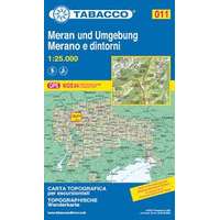 Tabacco 011. Merano e dintorni, Meran und Umgebung turista térkép Tabacco 1: 25 000