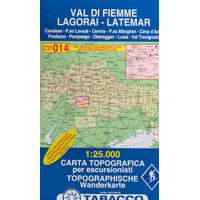 Tabacco 014. Val di Fiemme - Lagorai - Latemar turista térkép Tabacco 1: 25 000 TAB 2514