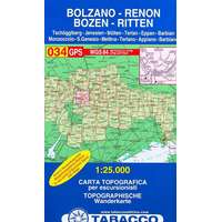 Tabacco 034. Bolzano - Renon, Bozen - Ritten - Tschögglberg turista térkép Tabacco 1: 25 000