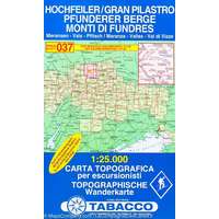 Tabacco 037. Gran Pilistro, Monti di Fundres turista térkép Tabacco 1: 25 000