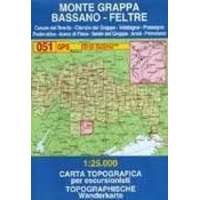 Tabacco 051. Monte Grappa / Bassano / Feltre turista térkép Tabacco 1: 25 000