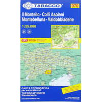 Tabacco TAB 070. II Montello turistatérkép, Colli Asolani, Montebelluna, Valdobbiadene turistatérkép 1:25 000 Tabacco 070