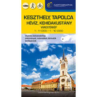 Cartographia Keszthely város térkép, Hévíz, Tapolca, Kehidakustány térkép 1:11 000/ 1:10 000 Cartographia
