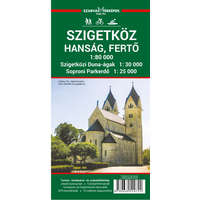 Szarvas András Szigetköz turista térkép Szarvas kiadó 1:80 000 Hanság, Fertő-tó turista térkép