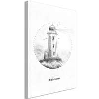 Artgeist Kép - Black and White Lighthouse (1 Part) Vertical 40x60