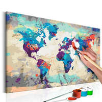 Artgeist Kifestő - World Map (Blue & Red) 60x40