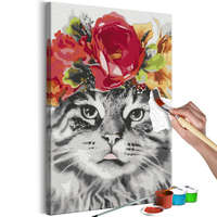 Artgeist Kifestő - Cat With Flowers 40x60