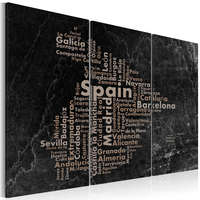 Artgeist Kép - Text map of Spain on the blackboard - triptych