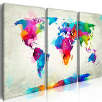 Artgeist Kép - World Map: An Explosion of Colors 60x40