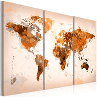 Artgeist Kép - Map of the World - Desert storm - triptych