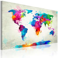 Artgeist Kép - Map of the world - an explosion of colors