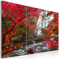 Artgeist Vászonkép - Beautiful Waterfall: Autumnal Forest 90x60