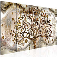 Artgeist Kép - Tree and Waves (5 Parts) Brown 200x80