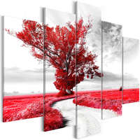 Artgeist Vászonkép - Lone Tree (5 Parts) Red 225x100