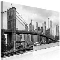 Artgeist Kép - Road to Manhattan (1 Part) Narrow Black and White 120x40
