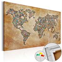 Artgeist Kép parafán - Postcards from the World [Cork Map] Parafa világtérkép - vászonkép 60x40