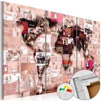 Artgeist Kép parafán - Banksy Graffiti Collage [Cork Map] Parafa világtérkép - vászonkép 60x40