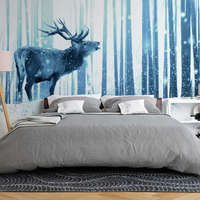Artgeist Fotótapéta - Deer in the Snow (Blue) 100x70