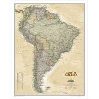National Geographic Dél-Amerika falitérkép National Geographic antik színezésű 61x76 cm