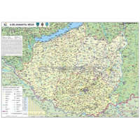 Stiefel A Dél-Dunántúli régió térképe fémléces, fóliás Dél-Dunántúl falitérkép 140x100 cm