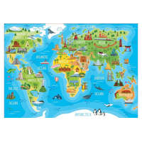 Educa Educa Világtérkép puzzle 18116 - Híres építmények - 150 db-os világ puzzle 48x34 cm