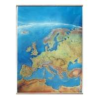 Stiefel Európa falitérkép satelit faléces 100 x 140 cm Európa panorámatérkép, kézzel festett