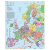 Stiefel Európa irányítószámos térkép Európa falitérkép fémléces Stiefel 1:3 700 000 100x120 cm
