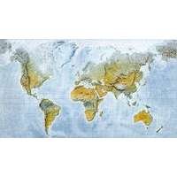  Világtérkép falitérkép tengerfenék-domborzati világ fémléces, 120x84 cm Freytag