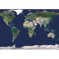Stiefel Világ műhold felvétel falitérkép, könyöklő Stiefel 68x49 cm
