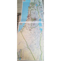 Freytag &amp; Berndt Izrael északi és déli része 2 térképen, falitérképnek összerakható 2 db-ból álló szett 120x100 cm /Együtt 240x100 cm/