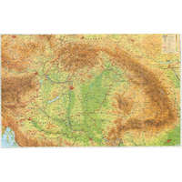  Kárpát-Medence falitérkép lécezett, fóliás 125x85 cm Kárpát-Medence domborzata térkép