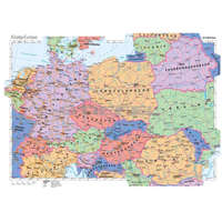 Stiefel Közép-Európa országai iskolai falitérkép léces-fóliás 160x120 cm Közép-Európa falitérkép
