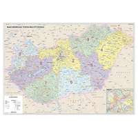 Stiefel Magyarország falitérkép, Magyarország postai irányítószámos térképe fóliás-fémléces 140x100 cm 1:400 000