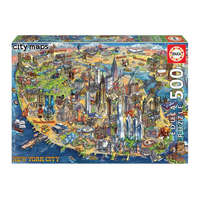 Educa New York térkép puzzle, Educa Puzzle kirakó 500 db 48 x 34 cm - 18453