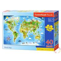 Castorland Castorland - Világtérkép - 40 db-os Maxi puzzle B-040117