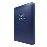 Károli Gáspár Nagy Biblia SÖTÉTKÉK cipzáros - bőrhatású 17 x 25 cm