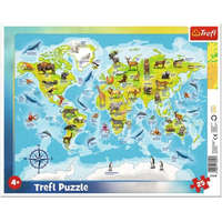 Clementoni Trefl Világtérkép állatokkal keretes puzzle 25 db-os (31340)
