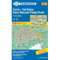 Tabacco 027. Canin - Valli di Resia e Raccolana turista térkép Tabacco 1: 25 000