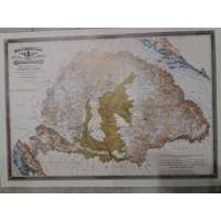 HM Magyarország hegy-, sík- és vízrajzi viszonyainak térképe, falitérkép 75x53 cm Magyarország hegy-vízrajzi térkép
